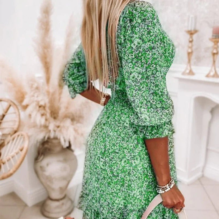 Brielle | Floral V-Neck Smocked Dress