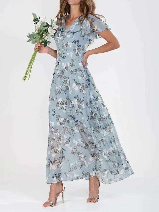 Lillian | Floral V-Neck Maxi Dress