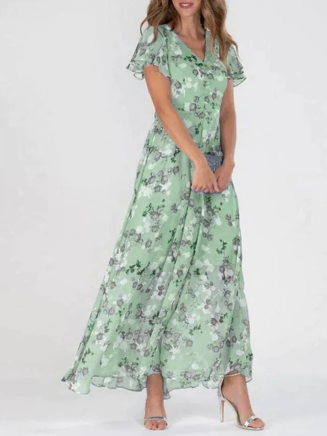 Lillian | Floral V-Neck Maxi Dress