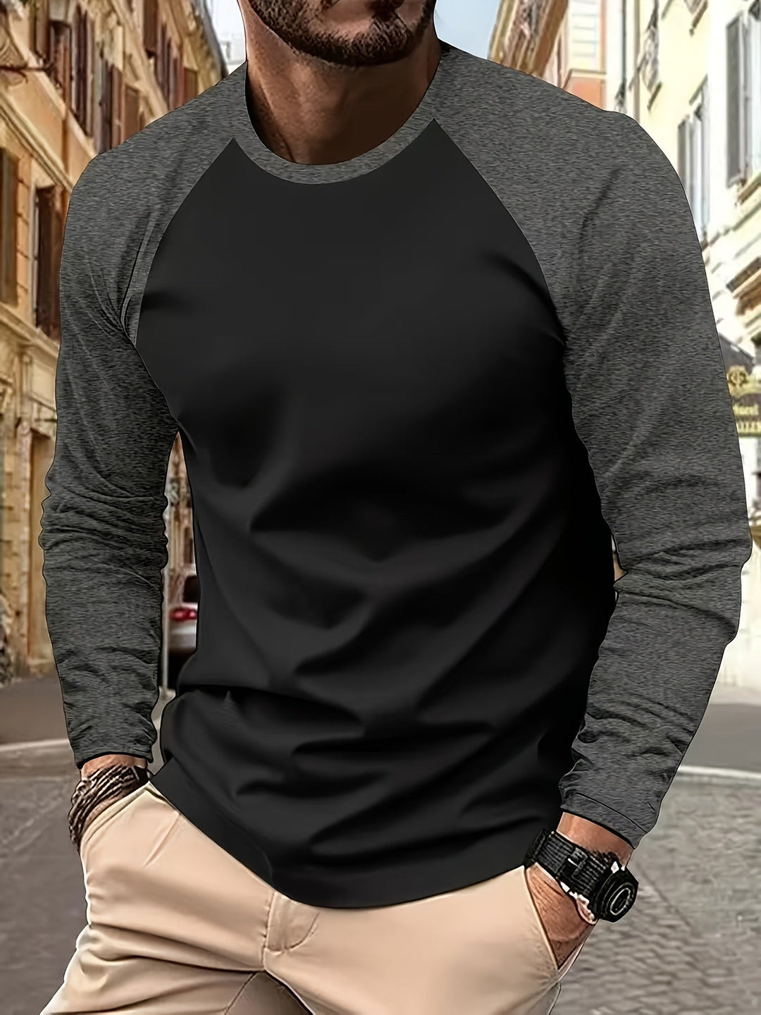 Bryson | Two-Tone Raglan Long Sleeve Shirt