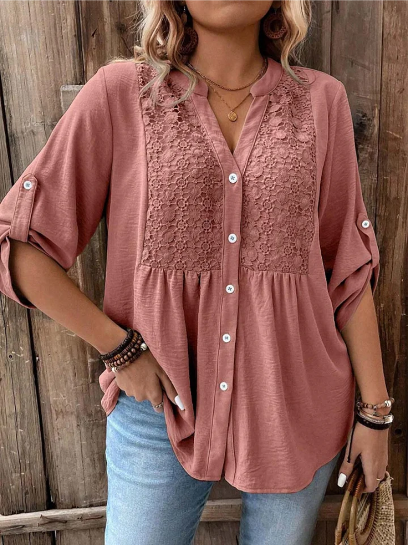 Carmen | Elegant Wide Sleeve V-Neck Blouse