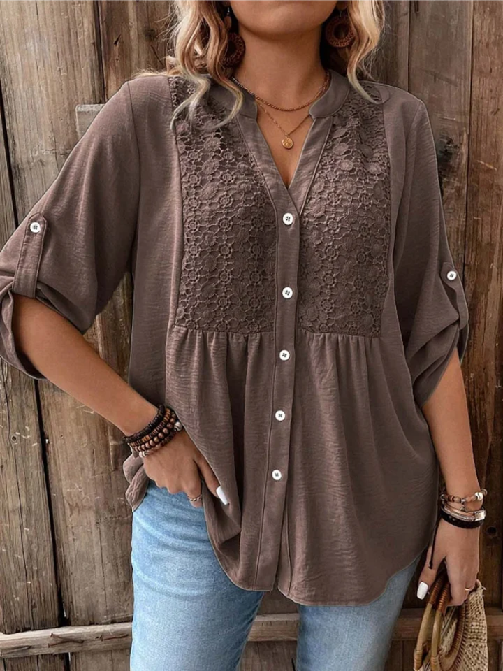 Carmen | Elegant Wide Sleeve V-Neck Blouse