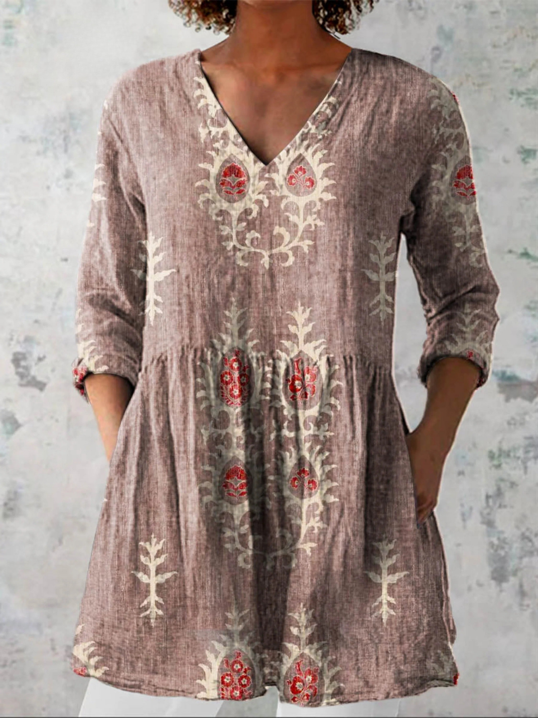Maeve | V-Neck Long Sleeve Shirt