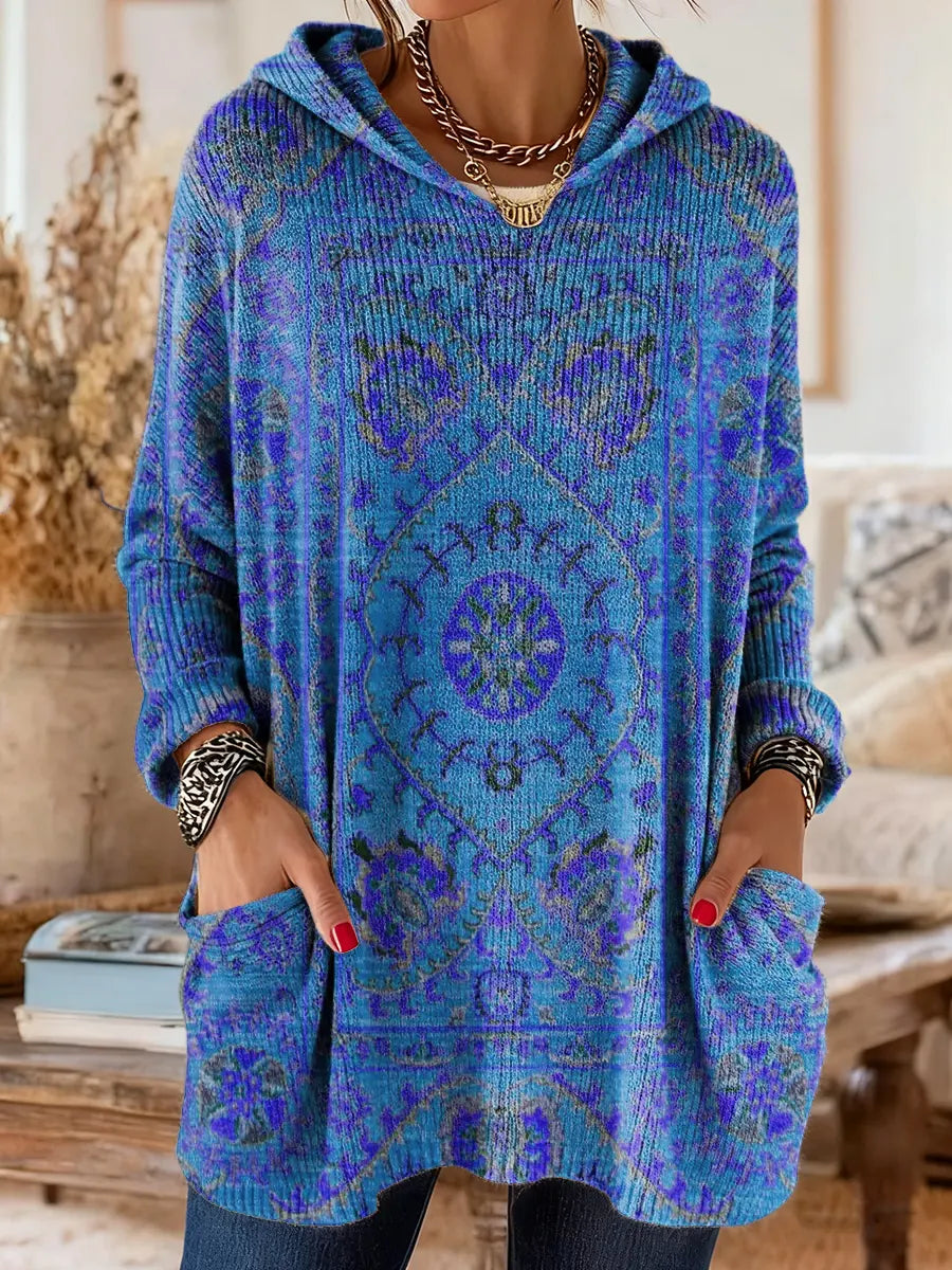 Alice | Retro Ethnic Print Hooded Tunic