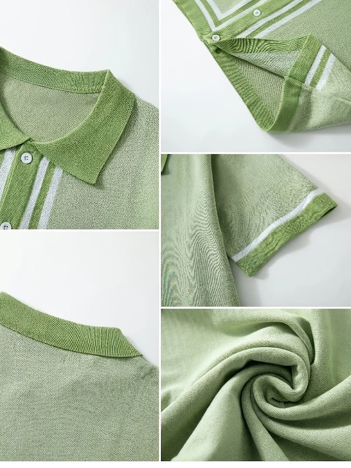 Cedric | Retro Striped Knit Shirt