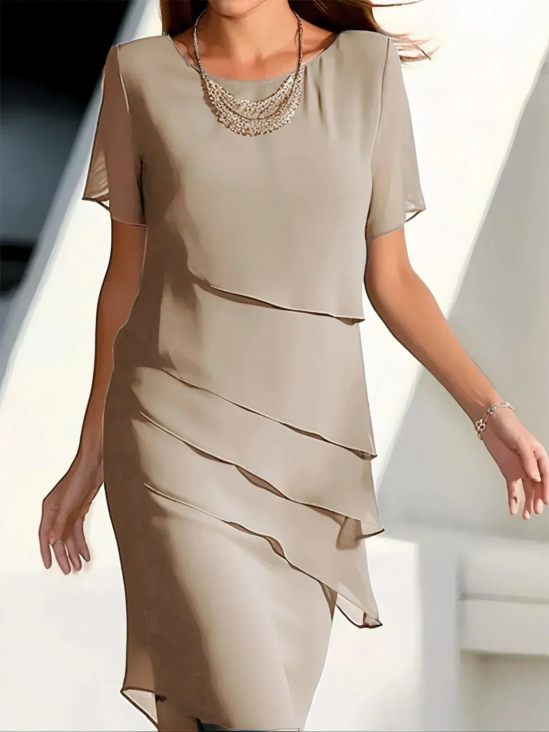 Adelia | Elegant Flowy Short Sleeve Dress