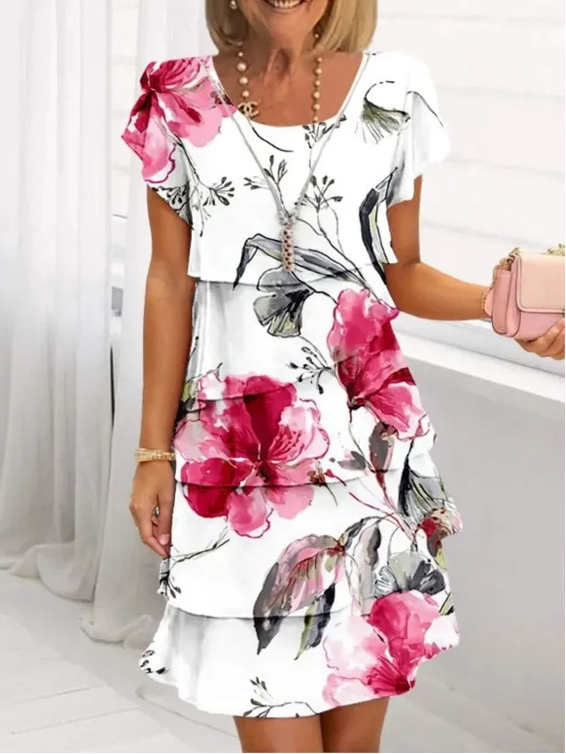 Cynthia | Elegant Comfort Ruffle Dress