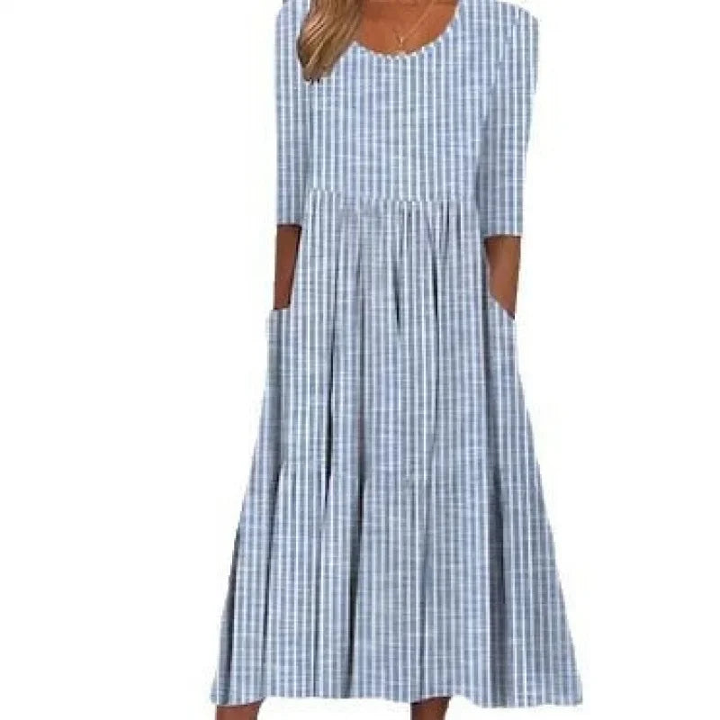 Carla | STRIPED COTTON MIDI DRESS WITH CASUAL ELEGANCE