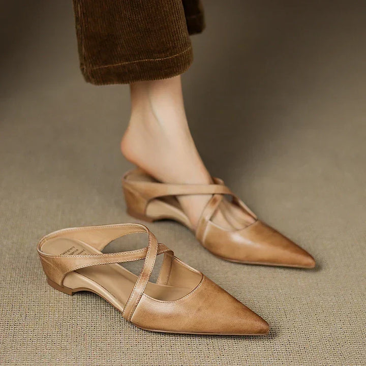 Carmela | Pointed Mules with Crossed Straps