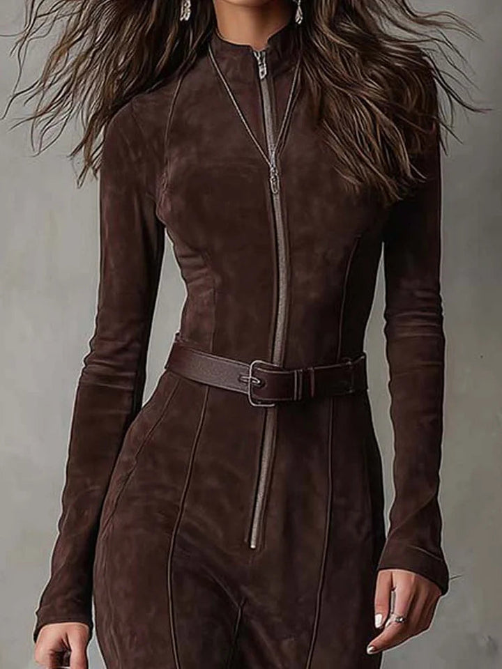 Grace | Brown Belted Maxi Dress
