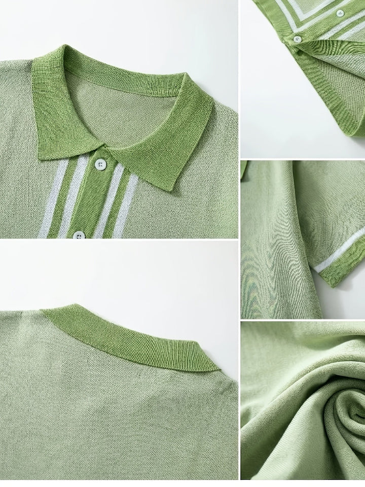 Cedric | Retro Striped Knit Shirt
