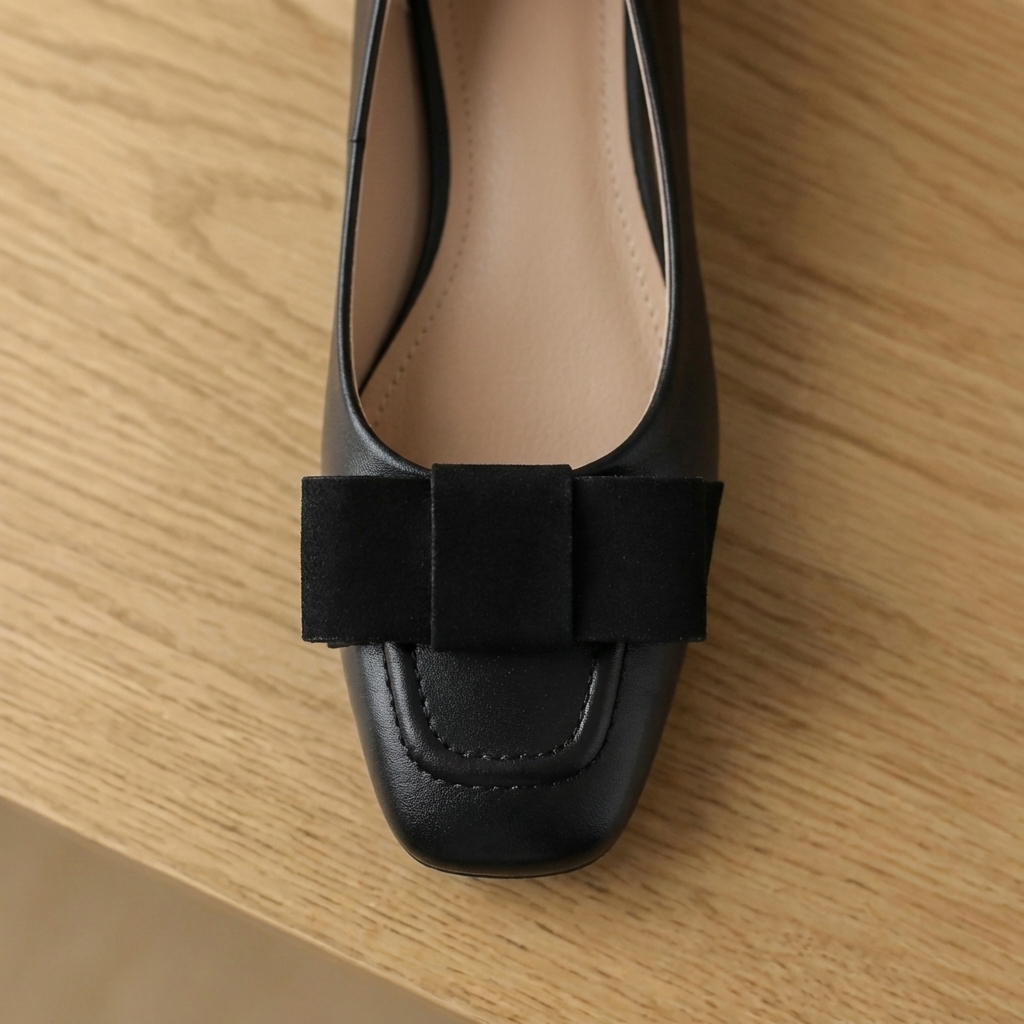 Camille Bow Leather Flats