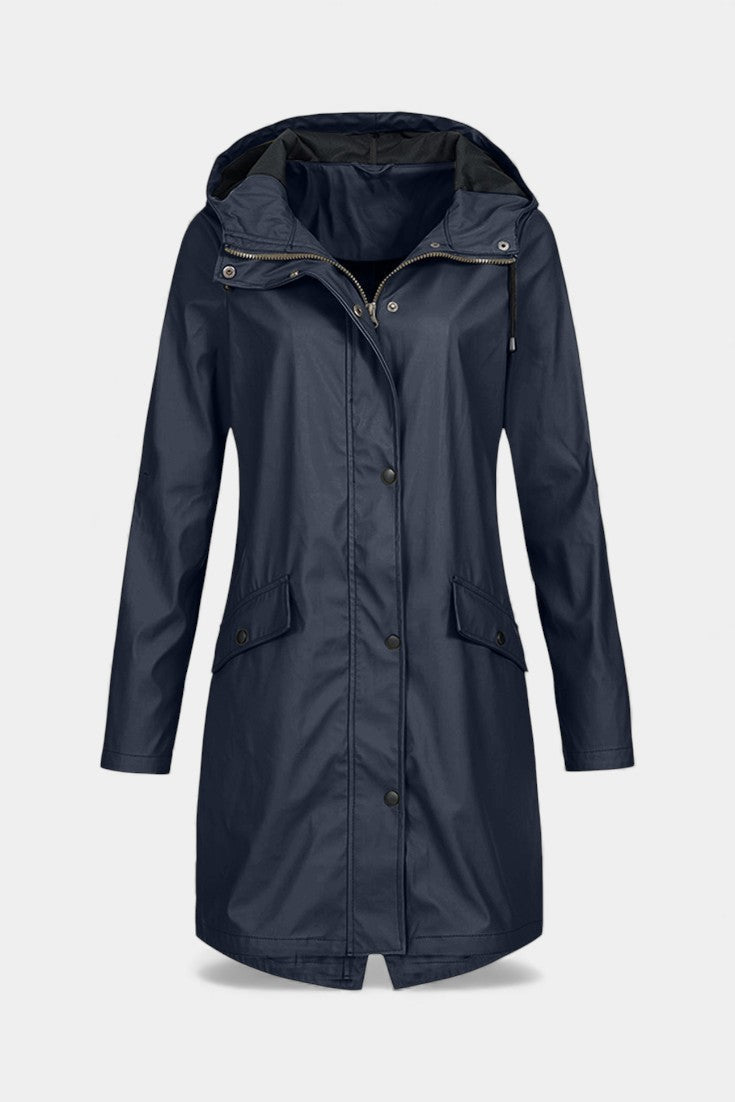 Beige Carmélia Long Waterproof Parka with Adjustable Hood